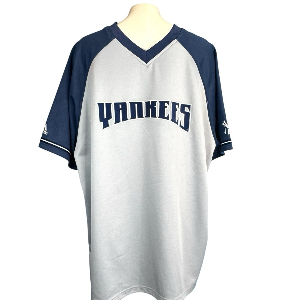 York Yankees Vintage Adidas‎ Team 2000 Gray/Navy Blank Jersey Men's Size XL